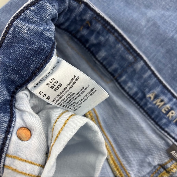 American Eagle Original Straight Light Wash Men's Denim Jeans 28x30 Cotton Blend - Picture 8 of 12